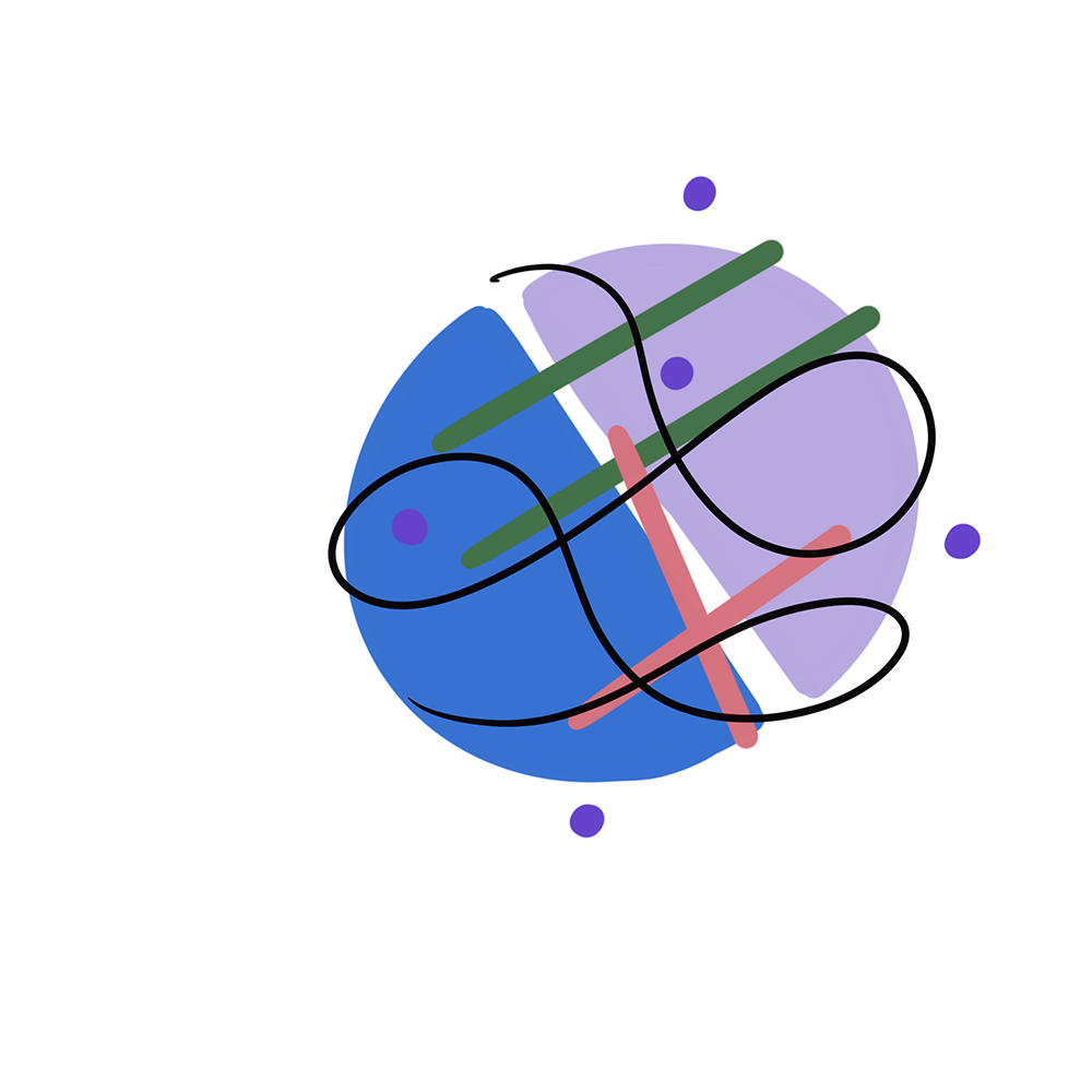 <b>Problem-Solving Path</b><br>This graphic shows how I solve problems creatively. The intersecting lines and colors represent exploring different solutions.